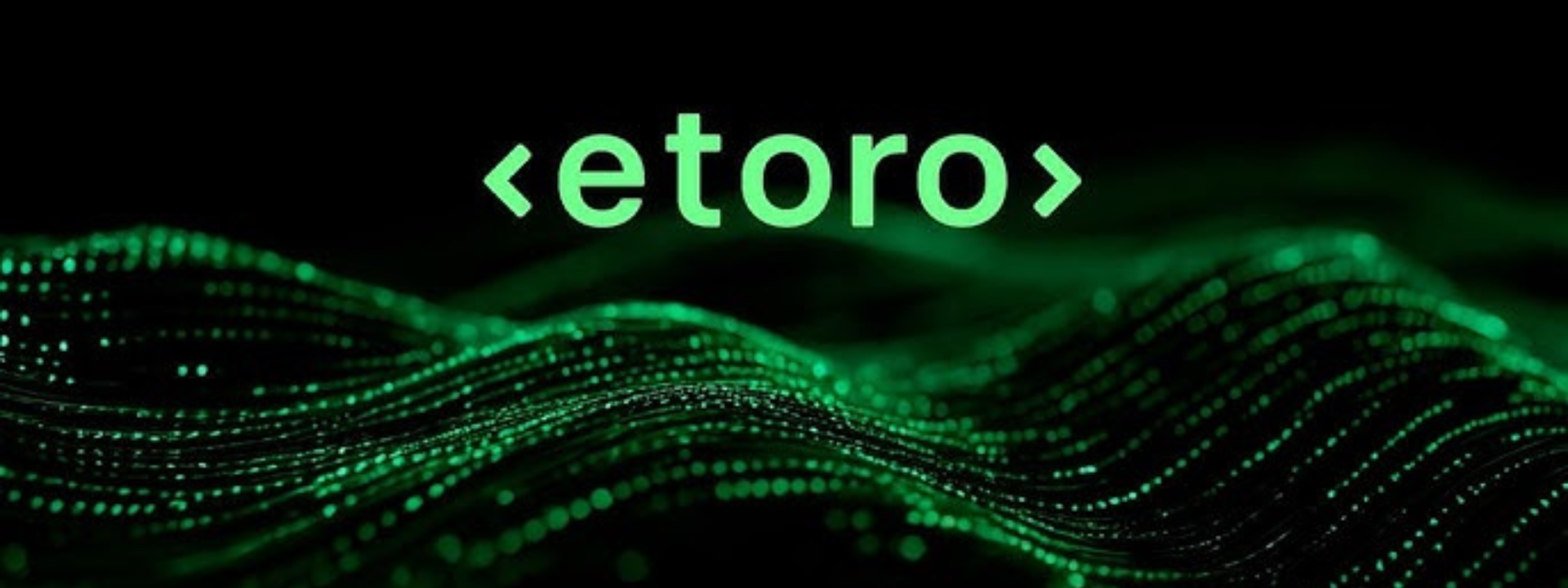 etoro logo on a black and green background